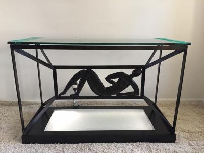 Jacques Dufresne Jacques Dufresne Art Deco Bronze Console or Entrance Pedestal Illuminated Table