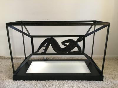 Jacques Dufresne Jacques Dufresne Art Deco Bronze Console or Entrance Pedestal Illuminated Table