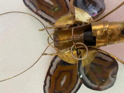 Jacques Duval Brasseur 1970 Butterfly Wall Lamp in Bronze Duval Brasseur Or Isabelle Faure 28 X H 35