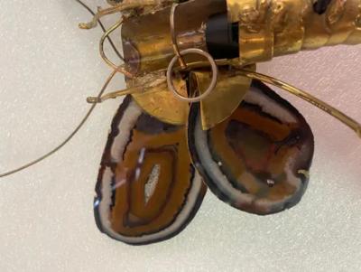 Jacques Duval Brasseur 1970 Butterfly Wall Lamp in Bronze Duval Brasseur Or Isabelle Faure 28 X H 35