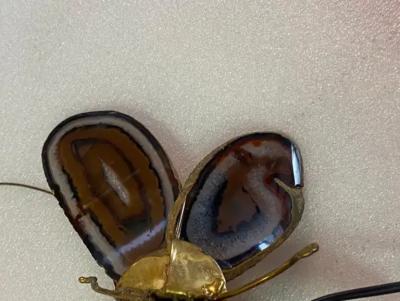 Jacques Duval Brasseur 1970 Butterfly Wall Lamp in Bronze Duval Brasseur Or Isabelle Faure 28 X H 35