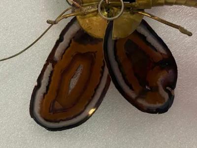 Jacques Duval Brasseur 1970 Butterfly Wall Lamp in Bronze Duval Brasseur Or Isabelle Faure 28 X H 35