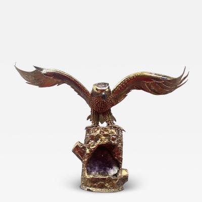 Jacques Duval Brasseur 1970 Eagle Lamp with Spread Wings I Faure for Honor or D Brasseur or Fernandez