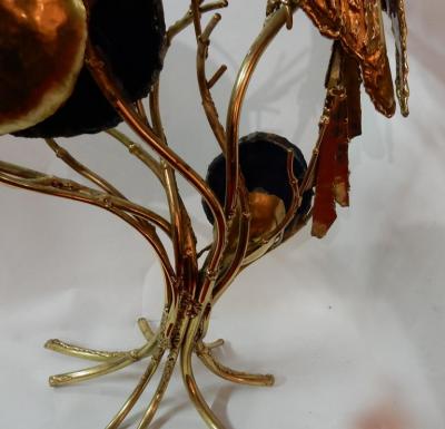 Jacques Duval Brasseur 1970 Enlightening Clock with Parrot Fernandez or Duval Brasseur for Honore