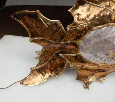 Jacques Duval Brasseur 1970 Fish Lamp with Mika Purple in the Style Duval Brasseur Enlightening