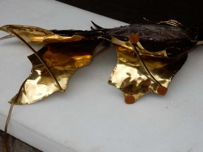 Jacques Duval Brasseur 1970 Fish Lamp with Mika Purple in the Style Duval Brasseur Enlightening