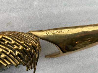 Jacques Duval Brasseur 1970 Geode and Gilt Bronze Wall Sculpture Signed Jacques Duval Brasseur