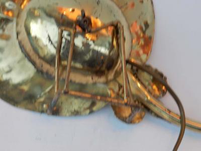 Jacques Duval Brasseur 1970 Gilded Bronze Wall Lamp Ray Fish in the Style Duval Brasseur Enlightening