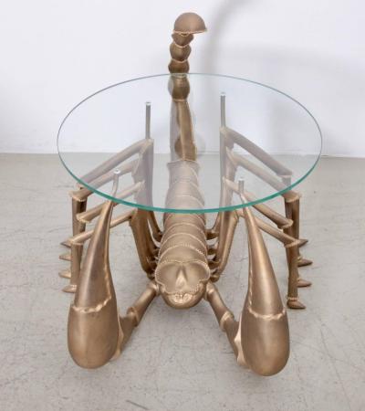 Jacques Duval Brasseur Rare Brass Scorpion Coffee Table Attributed to Jacques Duval Brasseur