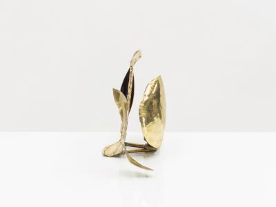 Jacques Duval Brasseur Unique Jacques Duval Brasseur brass agate stone lamp 1970s