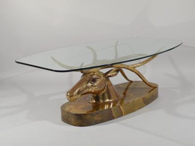 Jacques Duval Brasseur Very Rare Deer Coffee Table