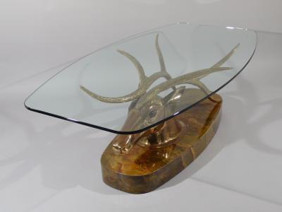 Jacques Duval Brasseur Very Rare Deer Coffee Table