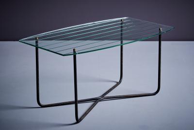 Jacques Hitier Jacques Hitier Coffee Table in Glass and Iron France 1950s