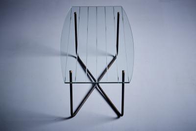 Jacques Hitier Jacques Hitier Coffee Table in Glass and Iron France 1950s