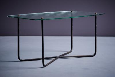 Jacques Hitier Jacques Hitier Coffee Table in Glass and Iron France 1950s
