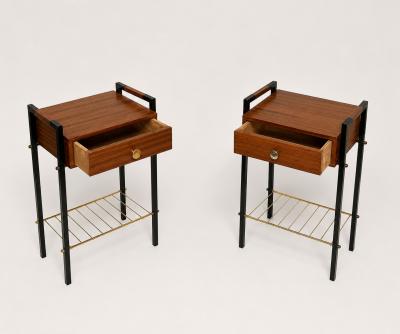 Jacques Hitier Pair of bedside tables attributed to Jacques Hitier France circa 1950