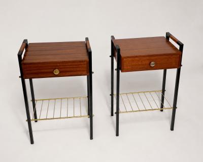 Jacques Hitier Pair of bedside tables attributed to Jacques Hitier France circa 1950