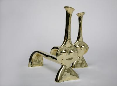 Jacques Jarrige Adam Eve Andirons by Jacques Jarrige