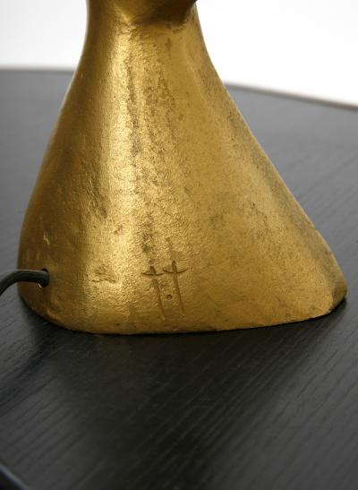 Jacques Jarrige Adam Eve Gold Plated Lamps by Jacques Jarrige