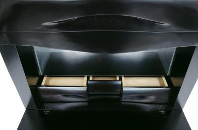 Jacques Jarrige Drop Leaf Cabinet Sculpted by Jacques Jarrige