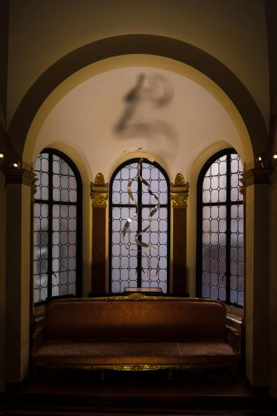 Jacques Jarrige Hanging Sculpture in hand hammered aluminum by Jacques Jarrige Waves 