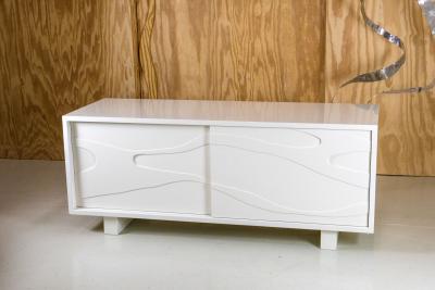 Jacques Jarrige Lacquered Sculpted Cabinet with Sliding Doors by Jacques Jarrige