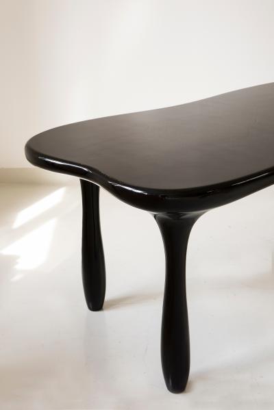 Jacques Jarrige Large Sculpted Desk Table in Lacquer by Jacques Jarrige