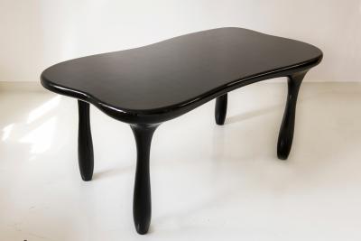Jacques Jarrige Large Sculpted Desk Table in Lacquer by Jacques Jarrige