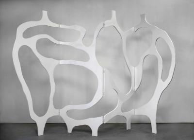Jacques Jarrige Meander Screen in White lacquer by Jacques Jarrige