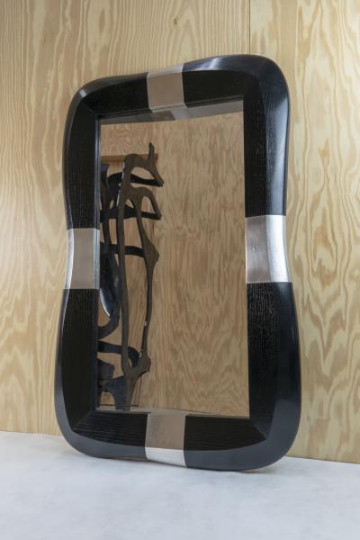 Jacques Jarrige Oak and pewter MIRROR by Jacques Jarrige Stanni 