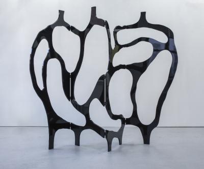 Jacques Jarrige Screen in Black Lacquer by Jacques Jarrige Meanders 