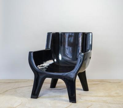Jacques Jarrige Sculpted Lacquered ARMCHAIR Aubrac by Jacques Jarrige