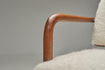 Jacques Lardin Bridge Style Armchairs in the manner of Jacques Lardin France ca 1940s