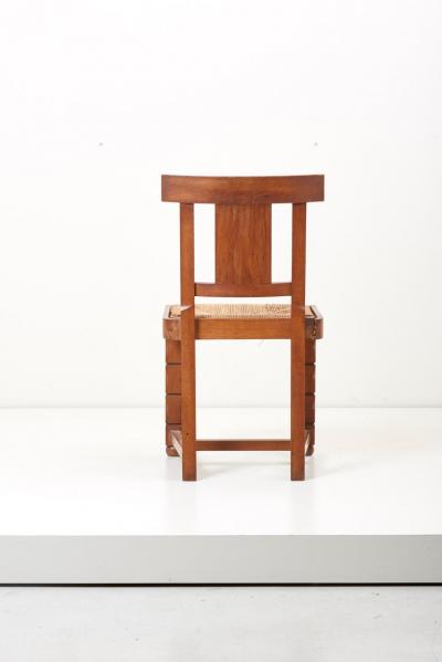 Jacques Mottheau Set of Six Wooden Chairs by Jacques Mottheau France 1930s