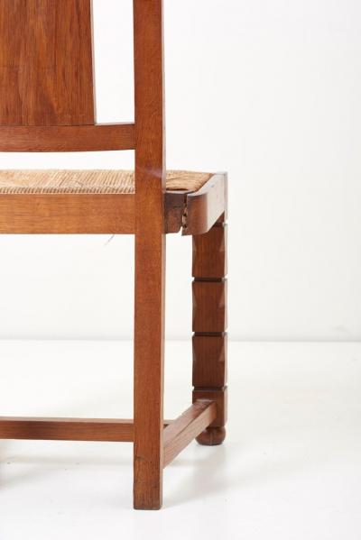 Jacques Mottheau Set of Six Wooden Chairs by Jacques Mottheau France 1930s