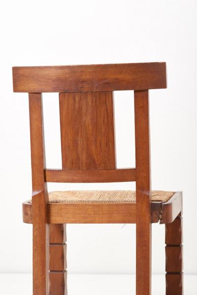 Jacques Mottheau Set of Six Wooden Chairs by Jacques Mottheau France 1930s