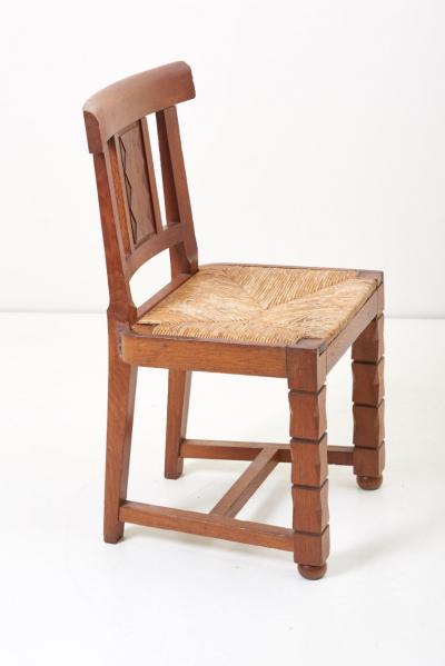 Jacques Mottheau Set of Six Wooden Chairs by Jacques Mottheau France 1930s