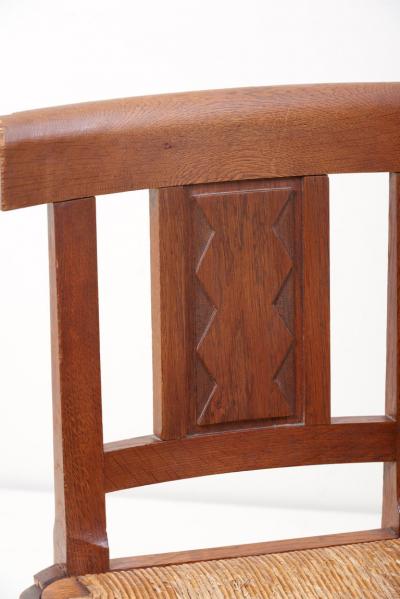 Jacques Mottheau Set of Six Wooden Chairs by Jacques Mottheau France 1930s