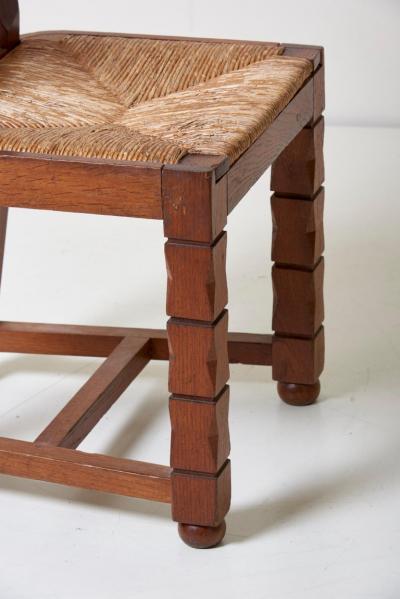 Jacques Mottheau Set of Six Wooden Chairs by Jacques Mottheau France 1930s