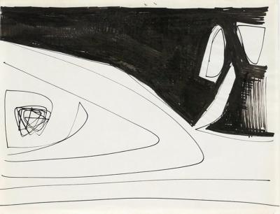Jacques Nestle Abstract Black White Water Color by Jacques Nestle