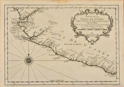 Jacques Nicolas Bellin West Coast of Africa Guinea Sierra Leone Bellin 18th Century Map