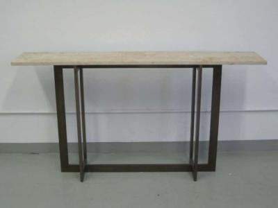 Jacques Quinet 2 French Mid Century Modern Style Wrought Iron Consoles Style of Jacques Quinet
