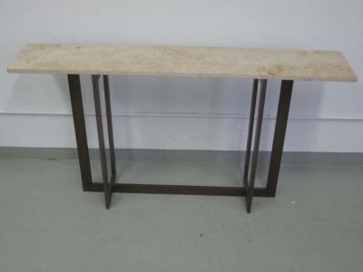 Jacques Quinet 2 French Mid Century Modern Style Wrought Iron Consoles Style of Jacques Quinet