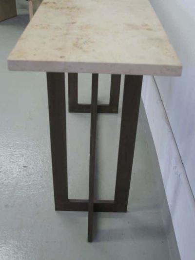 Jacques Quinet 2 French Mid Century Modern Style Wrought Iron Consoles Style of Jacques Quinet