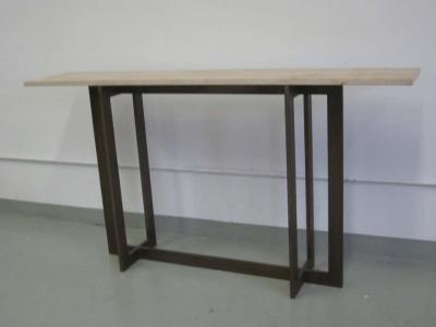 Jacques Quinet 2 French Mid Century Modern Style Wrought Iron Consoles Style of Jacques Quinet