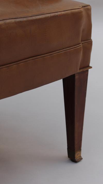 Jacques Quinet Fine French 1950s Mahogany and Leather Armchair by Jacques Quinet