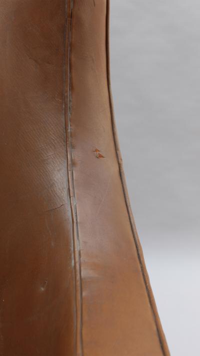 Jacques Quinet Fine French 1950s Mahogany and Leather Armchair by Jacques Quinet