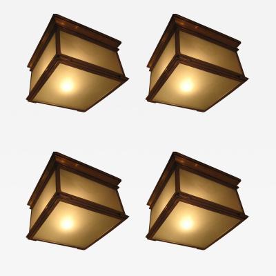 Jacques Quinet Four Large Brass Fixtures in the Manner of Jacques Quinet
