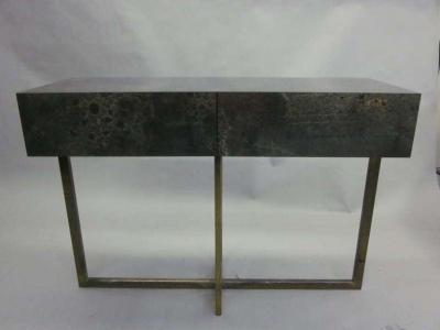 Jacques Quinet French Mid Century Modern Credenza Console Sofa Table by Jacques Quinet 1970