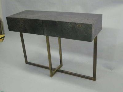 Jacques Quinet French Mid Century Modern Credenza Console Sofa Table by Jacques Quinet 1970